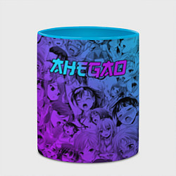 Кружка 3D Ахегао девушки градиент, цвет: 3D-белый + небесно-голубой — фото 2