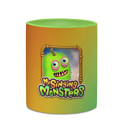 Кружка 3D My Singing Monsters - Зерномех, цвет: 3D-белый + светло-зеленый — фото 2