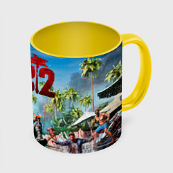 Кружка 3D Dead island two, цвет: 3D-белый + желтый