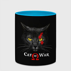 Кружка 3D Cat of war collab, цвет: 3D-белый + небесно-голубой — фото 2