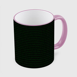 Кружка 3D Однотонный двоичный код, цвет: 3D-розовый кант