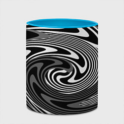 Кружка 3D Black and white abstract pattern, цвет: 3D-белый + небесно-голубой — фото 2