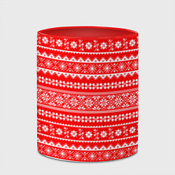 Кружка 3D Jacquard pattern, цвет: 3D-белый + красный — фото 2