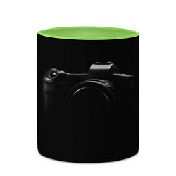 Кружка 3D Силуэт фотокамеры, цвет: 3D-белый + светло-зеленый — фото 2