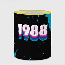 Кружка 3D Made in 1988: vintage art, цвет: 3D-желтый кант — фото 2