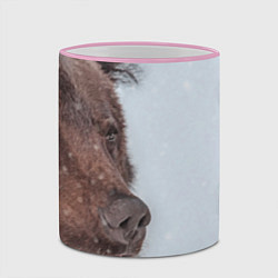 Кружка 3D Медведь в интерьере, цвет: 3D-розовый кант — фото 2