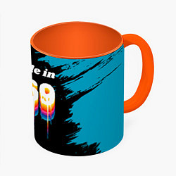 Кружка 3D Made in 1969: liquid art, цвет: 3D-белый + оранжевый