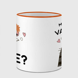 Кружка 3D My cat is my Valentine, цвет: 3D-оранжевый кант — фото 2