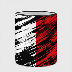 Кружка 3D Белые и красные полосы, цвет: 3D-черный кант — фото 2