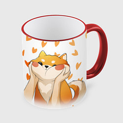 Кружка 3D Я буду тебя бесить корги, цвет: 3D-красный кант