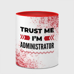 Кружка 3D Trust me Im administrator white, цвет: 3D-белый + красный — фото 2