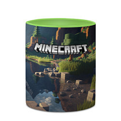 Кружка 3D Minecraft real life, цвет: 3D-белый + светло-зеленый — фото 2