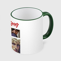 Кружка 3D Оуэн Уилсон и Бен Стиллер в аниме Берсерк, цвет: 3D-зеленый кант