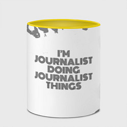 Кружка 3D Im doing journalist things: на светлом, цвет: 3D-белый + желтый — фото 2