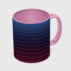Кружка 3D Абсрактная лестничная тёмно-синяя текстура, цвет: 3D-белый + розовый