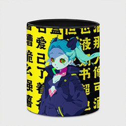 Кружка 3D Ребекка из аниме киберпанк бегущий по лезвию, цвет: 3D-белый + черный — фото 2