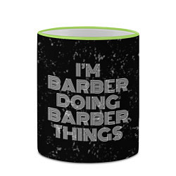 Кружка 3D Im barber doing barber things: на темном, цвет: 3D-светло-зеленый кант — фото 2