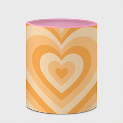 Кружка 3D Hearts orange, цвет: 3D-белый + розовый — фото 2
