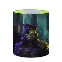 Кружка 3D Генерал в киберпанк, цвет: 3D-светло-зеленый кант — фото 2