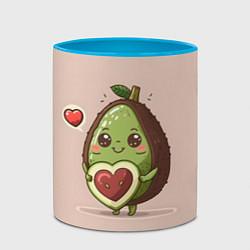 Кружка 3D Влюбленный авокадо - парные, цвет: 3D-белый + небесно-голубой — фото 2