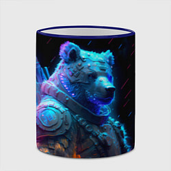 Кружка 3D Неоновый медведь воин, цвет: 3D-синий кант — фото 2