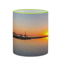 Кружка 3D Санкт-Петербург, закат на Финском заливе, цвет: 3D-светло-зеленый кант — фото 2