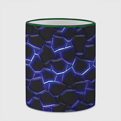 Кружка 3D Синий неон и плиты, цвет: 3D-зеленый кант — фото 2