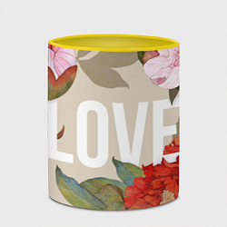 Кружка 3D Love Любовь и цветы, цвет: 3D-белый + желтый — фото 2