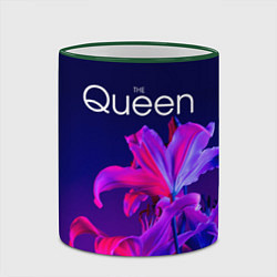 Кружка 3D The Queen Королева и цветы, цвет: 3D-зеленый кант — фото 2