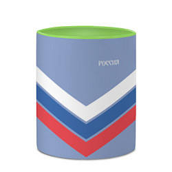 Кружка 3D Триколор - три полоски на голубом, цвет: 3D-белый + светло-зеленый — фото 2