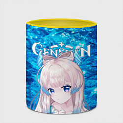 Кружка 3D Кокоми на фоне воды, цвет: 3D-белый + желтый — фото 2