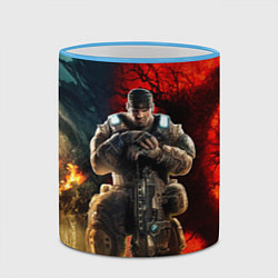 Кружка 3D Gears of War Маркус Феникс, цвет: 3D-небесно-голубой кант — фото 2