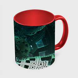 Кружка 3D Техно-металлическая конструкция, цвет: 3D-белый + красный