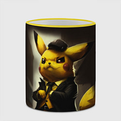Кружка 3D Пикачу в строгом костюме, цвет: 3D-желтый кант — фото 2
