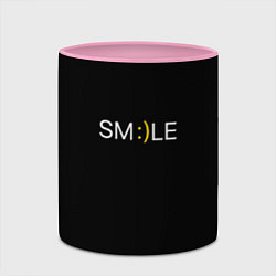 Кружка 3D Надпись smile, цвет: 3D-белый + розовый — фото 2