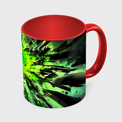 Кружка цветная Fractal green explosion