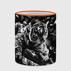 Кружка 3D Тигр воин спецназа, цвет: 3D-оранжевый кант — фото 2
