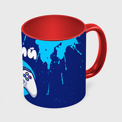 Кружка 3D Юрий геймер, цвет: 3D-белый + красный