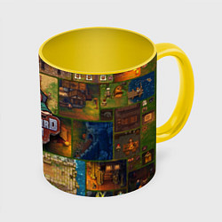 Кружка 3D Graveyard Keeper геймплей, цвет: 3D-белый + желтый