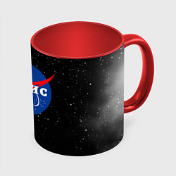Кружка 3D Денис Наса космос, цвет: 3D-белый + красный