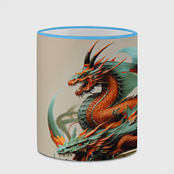 Кружка 3D Japan dragon - irezumi, цвет: 3D-небесно-голубой кант — фото 2