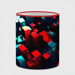 Кружка 3D Digital abstract cube, цвет: 3D-красный кант — фото 2