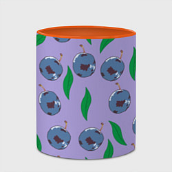 Кружка 3D Листья и слива, цвет: 3D-белый + оранжевый — фото 2