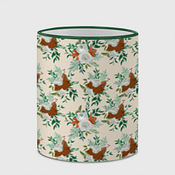 Кружка 3D Roses and cones, цвет: 3D-зеленый кант — фото 2