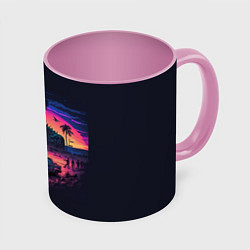 Кружка 3D Zombie Retrowave, цвет: 3D-белый + розовый