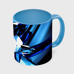 Кружка 3D Crystal blue form, цвет: 3D-белый + небесно-голубой