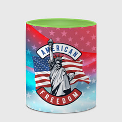 Кружка 3D American freedom, цвет: 3D-белый + светло-зеленый — фото 2