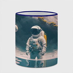Кружка 3D Космонавт в воде на другой планете, цвет: 3D-синий кант — фото 2