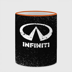 Кружка 3D Infiniti с потертостями на темном фоне, цвет: 3D-оранжевый кант — фото 2