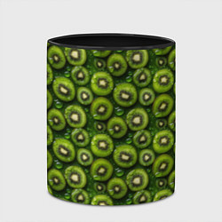 Кружка 3D Сочная текстура из мелкого киви, цвет: 3D-белый + черный — фото 2